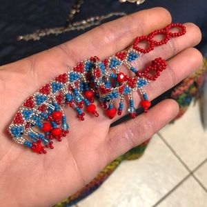 Tribal Patriotic beaded anklet from Grand Turk